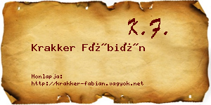 Krakker Fábián névjegykártya
