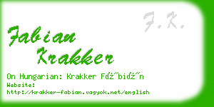 fabian krakker business card